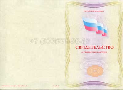 Свидетельство о профессии Гознак г.Челябинск
