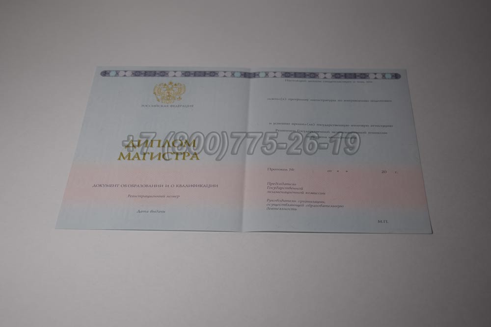 Бланк диплома магистра Гознак 2014-2025 год выпуска г.Челябинск