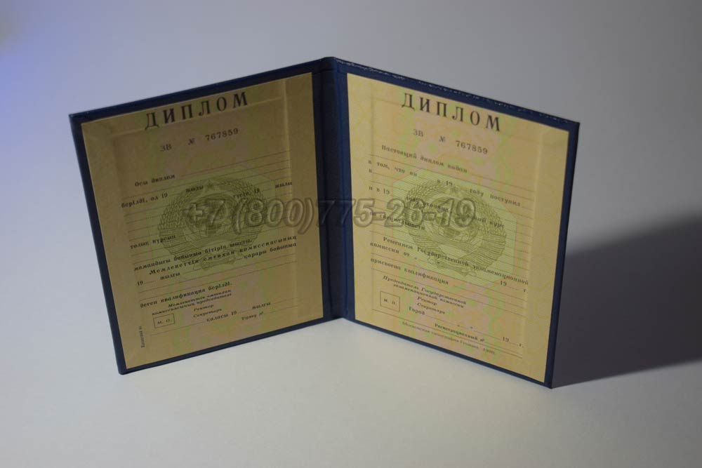 Диплом вуза Казахской ССР Гознак 1975-1991 год выпуска г.Челябинск