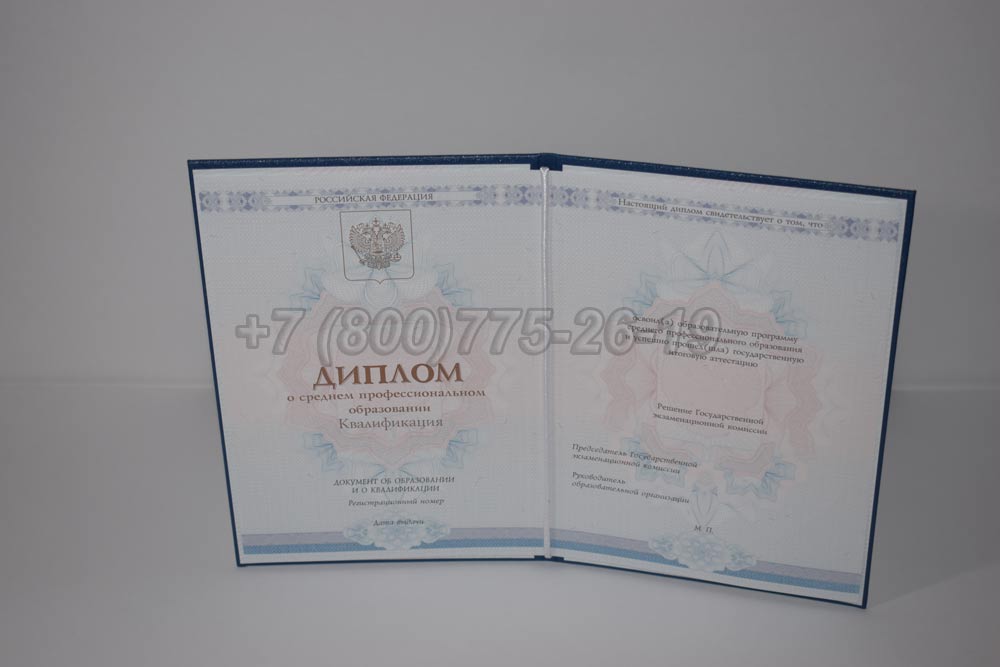 Диплом техникума Гознак 2014-2025 год выпуска г.Челябинск